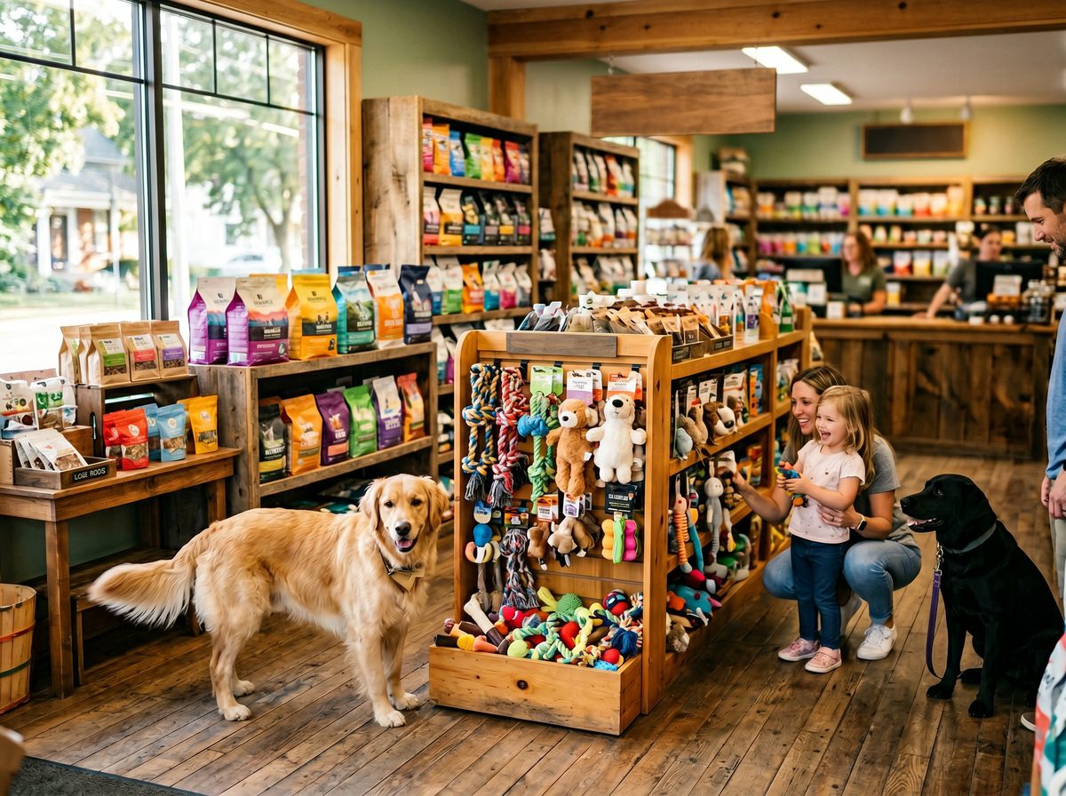 Retail, grooming, and boarding — one account